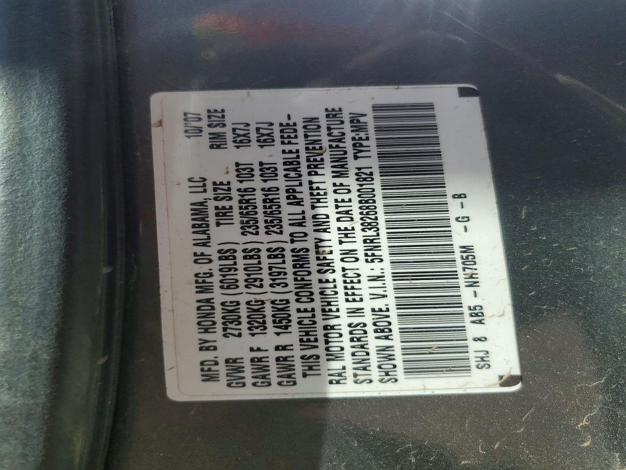 2008 HONDA ODYSSEY LX photo 13