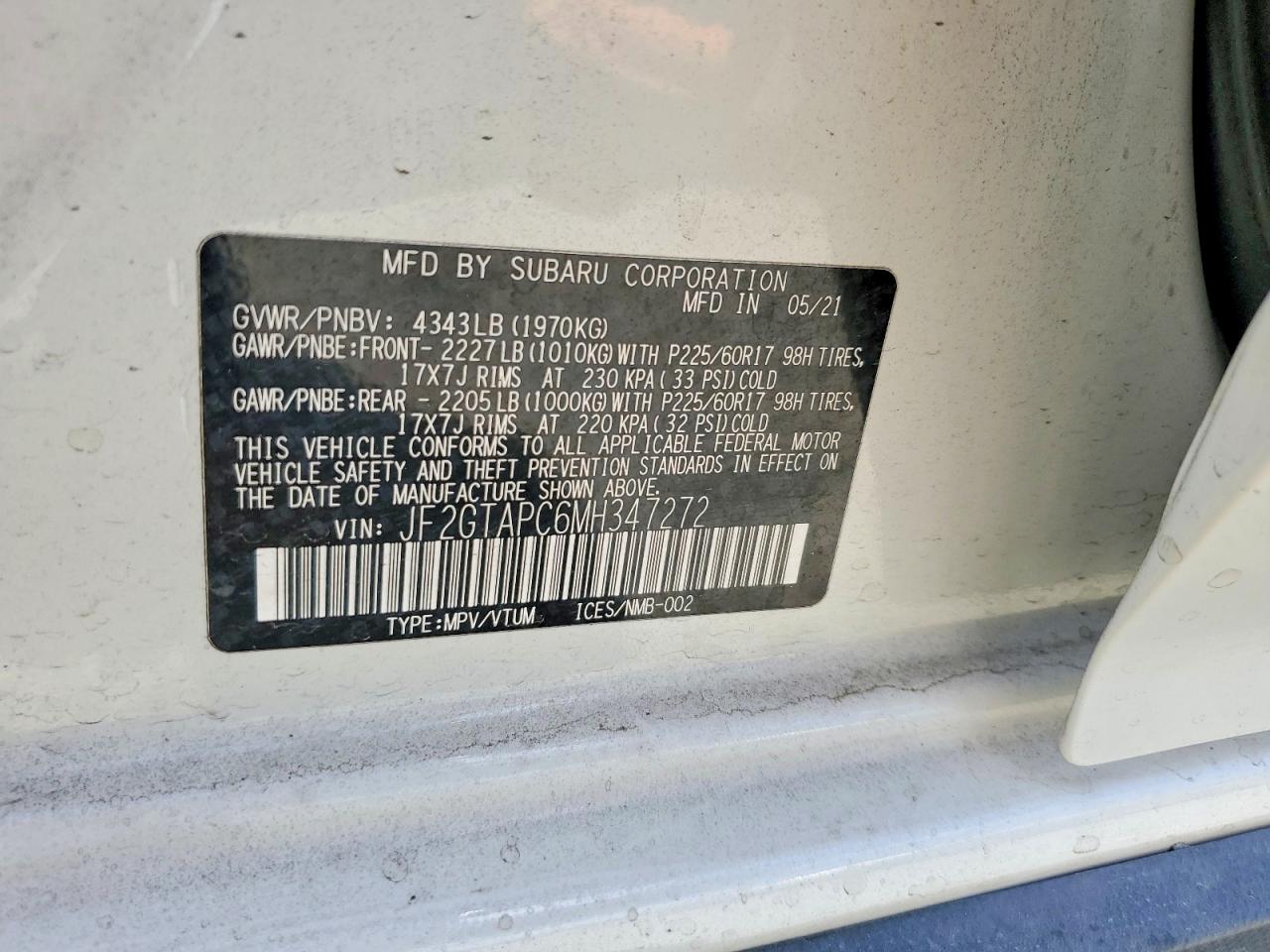 2021 SUBARU CROSSTREK PREMIUM photo 25