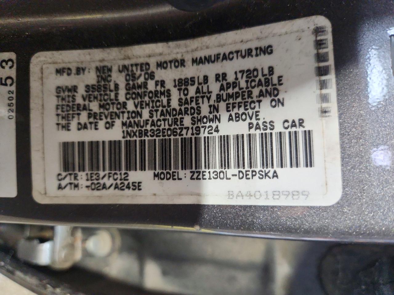 2006 TOYOTA COROLLA S photo 13