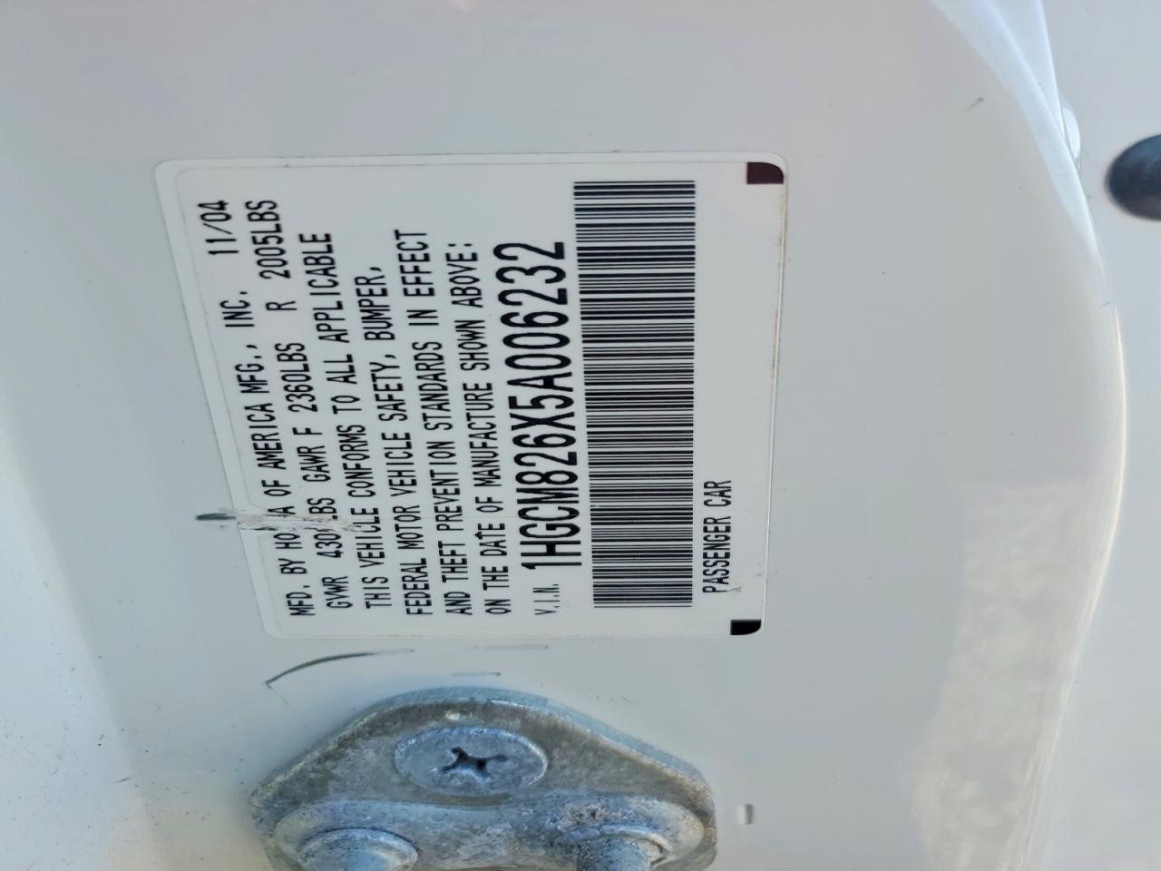 2005 HONDA ACCORD EX photo 34