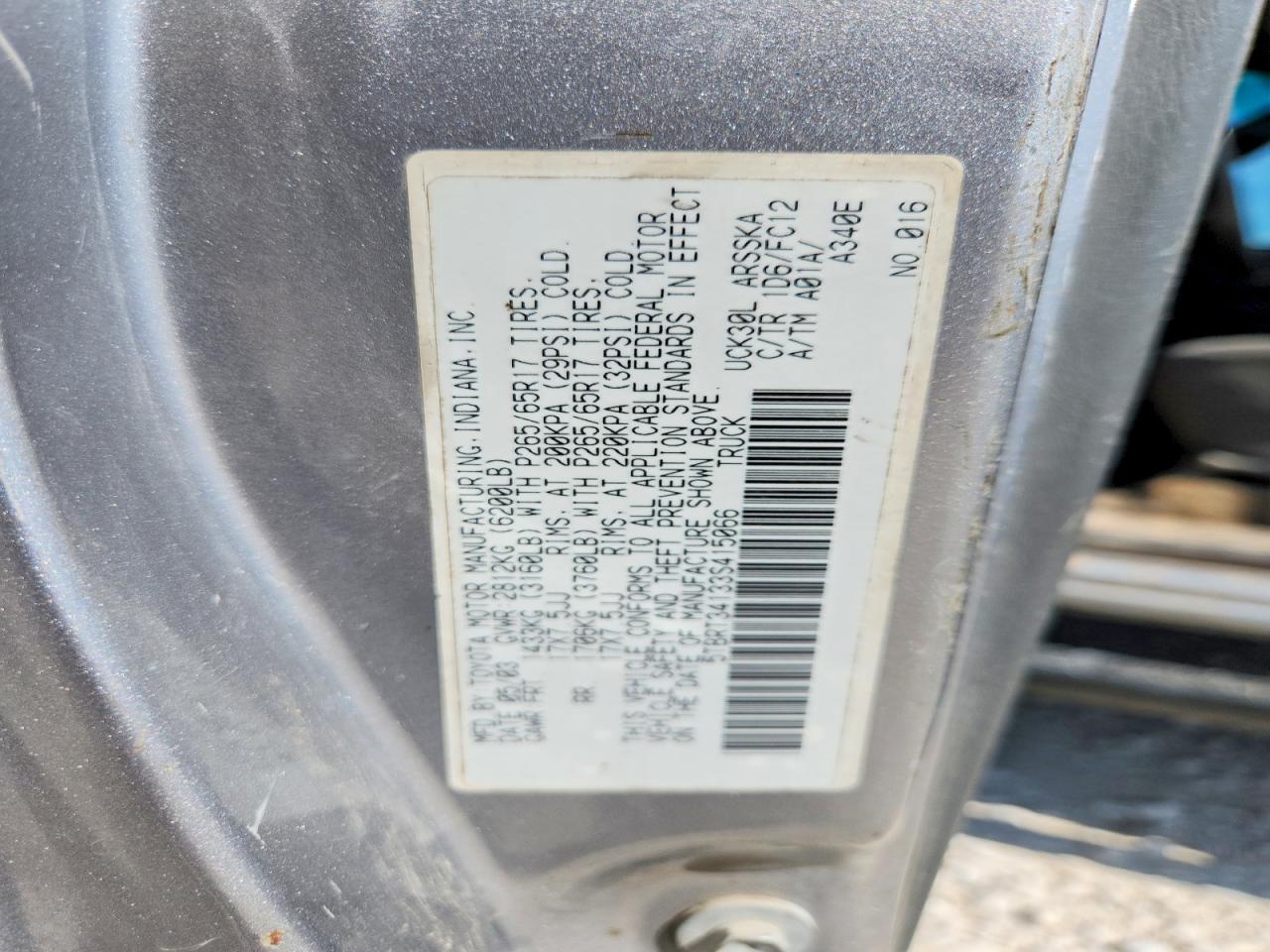 2003 TOYOTA TUNDRA ACCESS CAB SR5 photo 12
