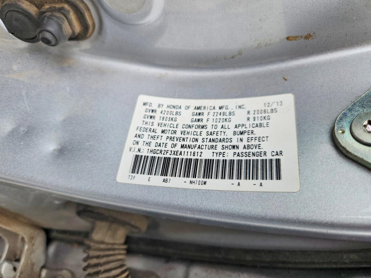 2014 HONDA ACCORD LX photo 23
