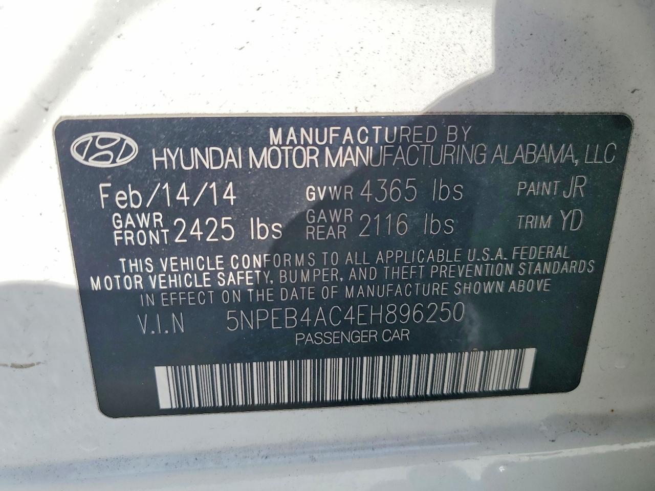 2014 HYUNDAI SONATA GLS photo 23