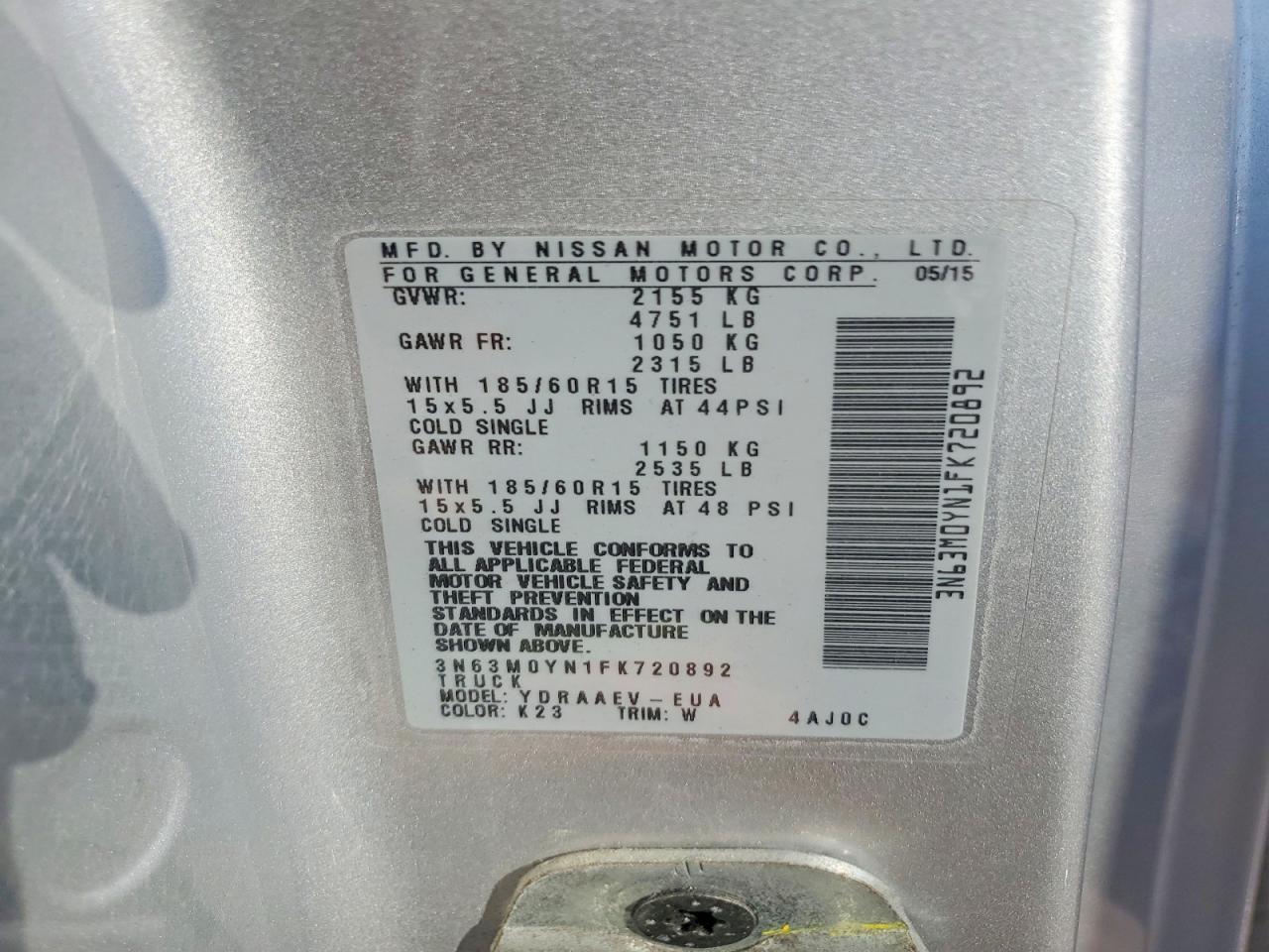 2015 CHEVROLET CITY EXPRESS LS photo 25