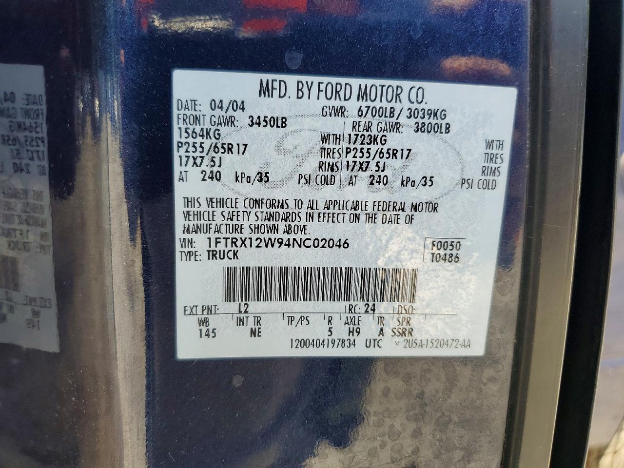 2004 FORD F150 photo 13