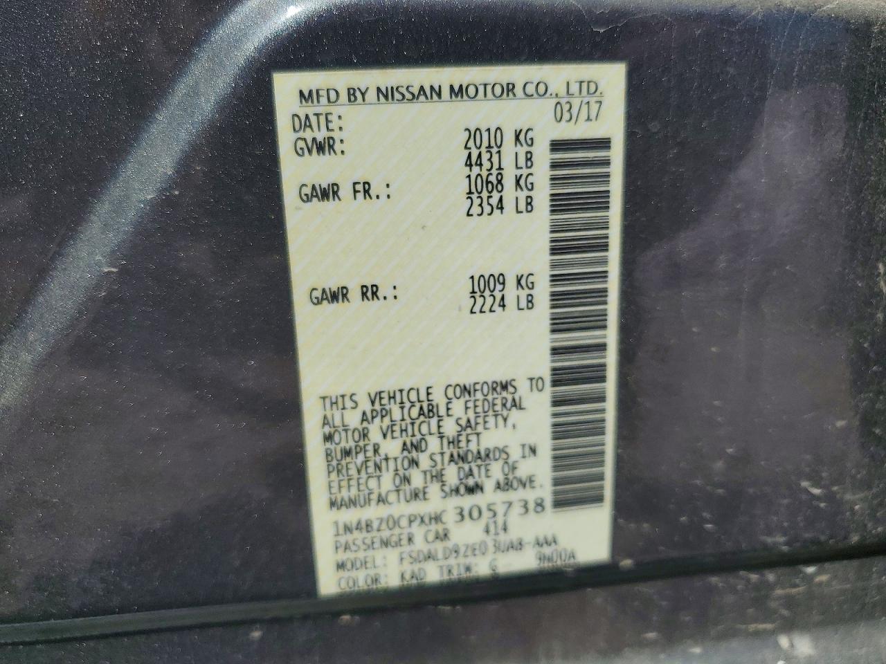 2017 NISSAN LEAF SV photo 37