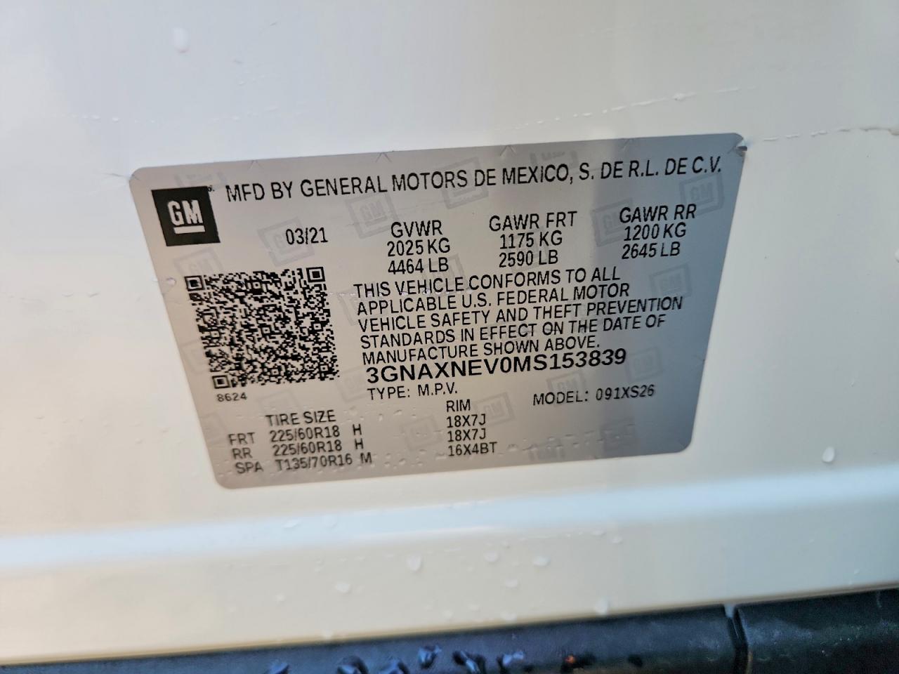 2021 CHEVROLET EQUINOX PREMIER photo 25