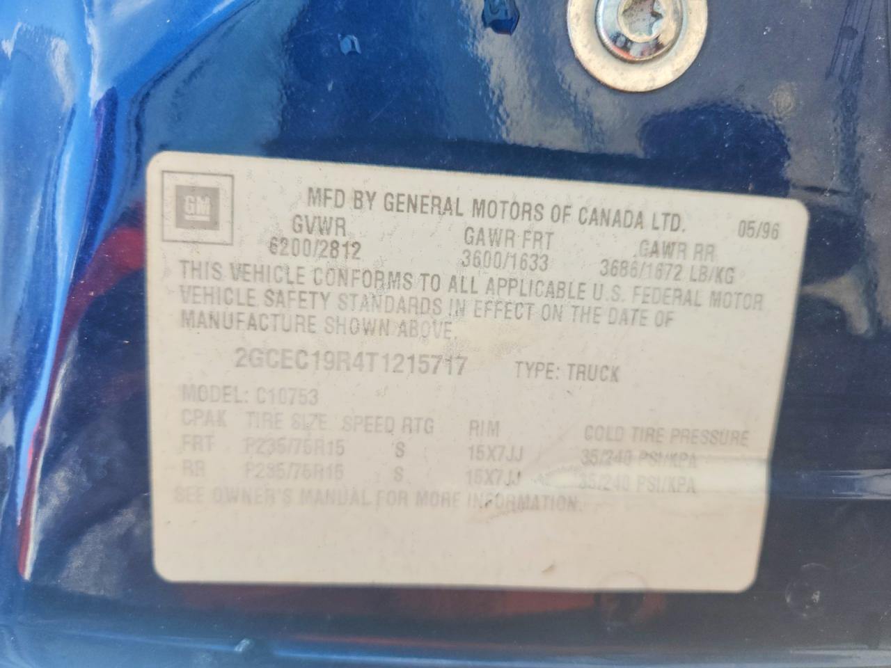 1996 CHEVROLET GMT-400 C1500 photo 13