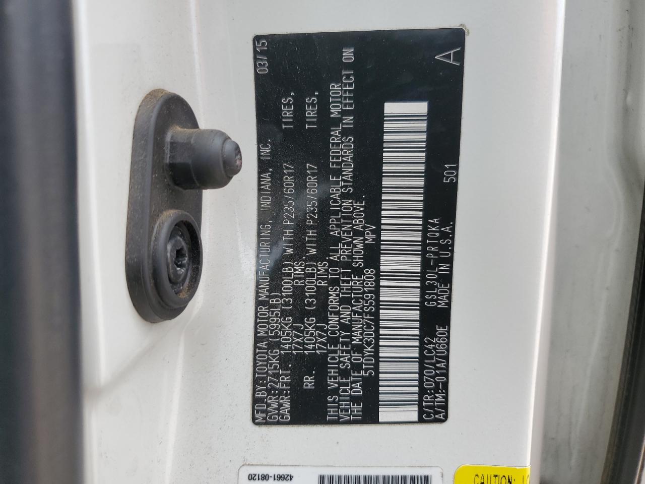 2015 TOYOTA SIENNA XLE 8-PASSENGER photo 25
