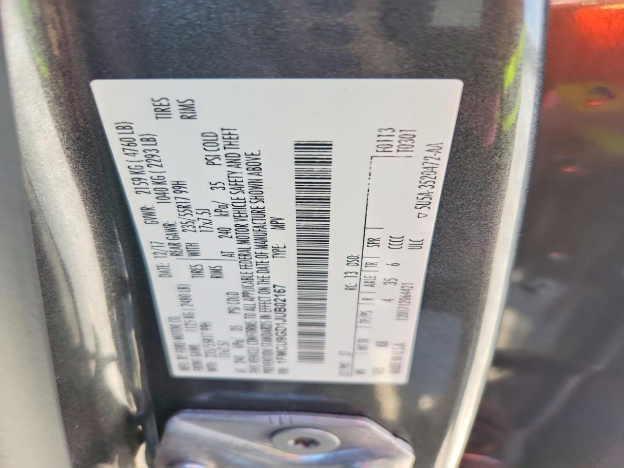 2018 FORD ESCAPE SE photo 25
