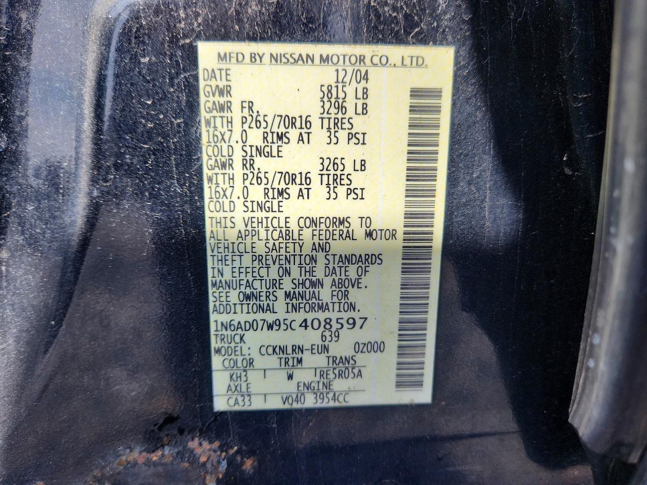 2005 NISSAN FRONTIER SE photo 23