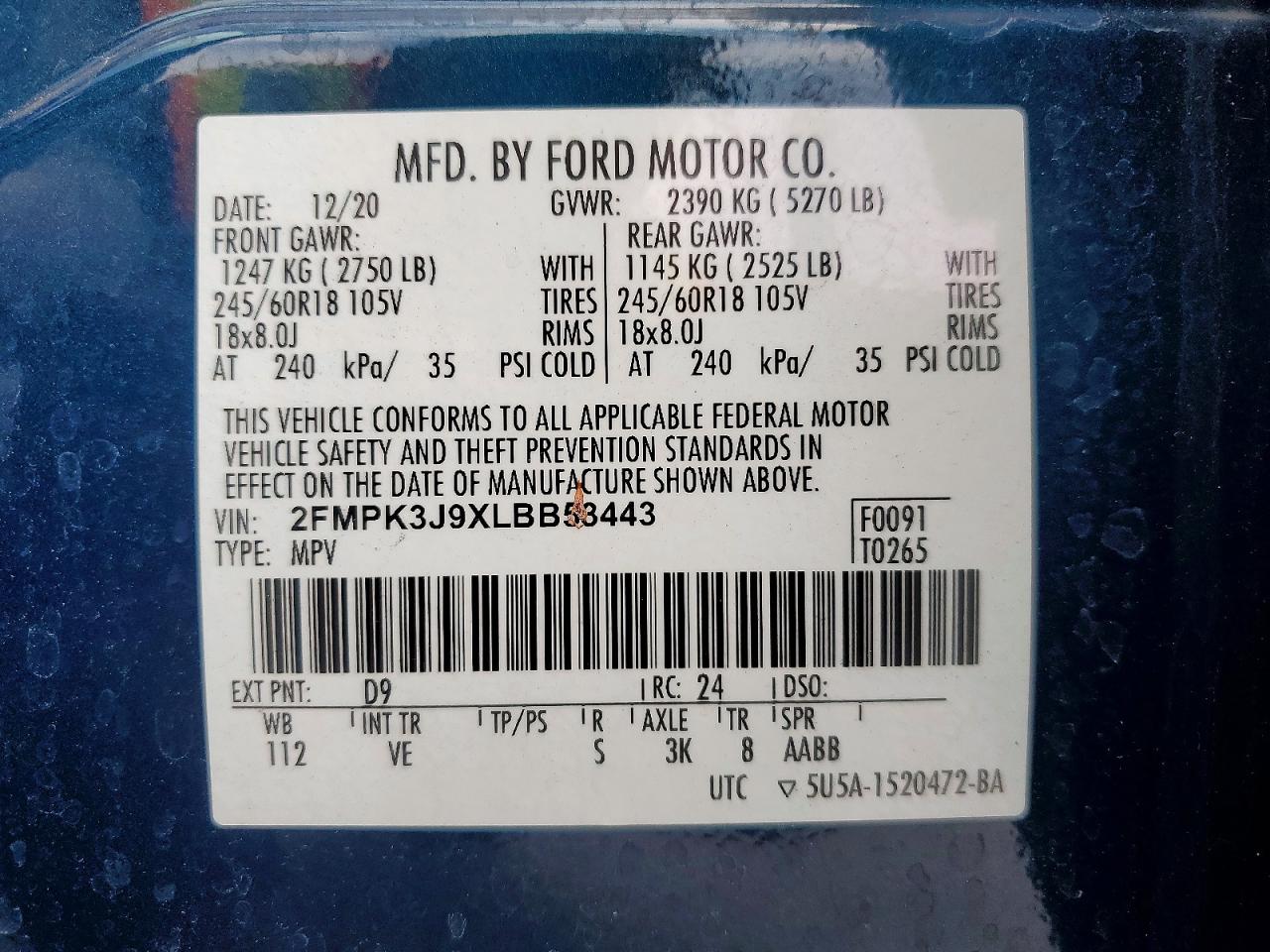2020 FORD EDGE SEL photo 14