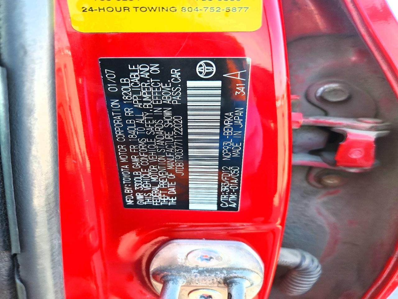 2007 TOYOTA YARIS BASE photo 34
