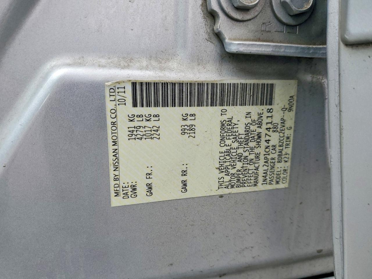 2012 NISSAN ALTIMA 2.5 photo 34