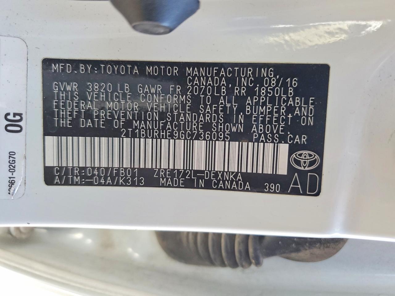 2016 TOYOTA COROLLA LE photo 23