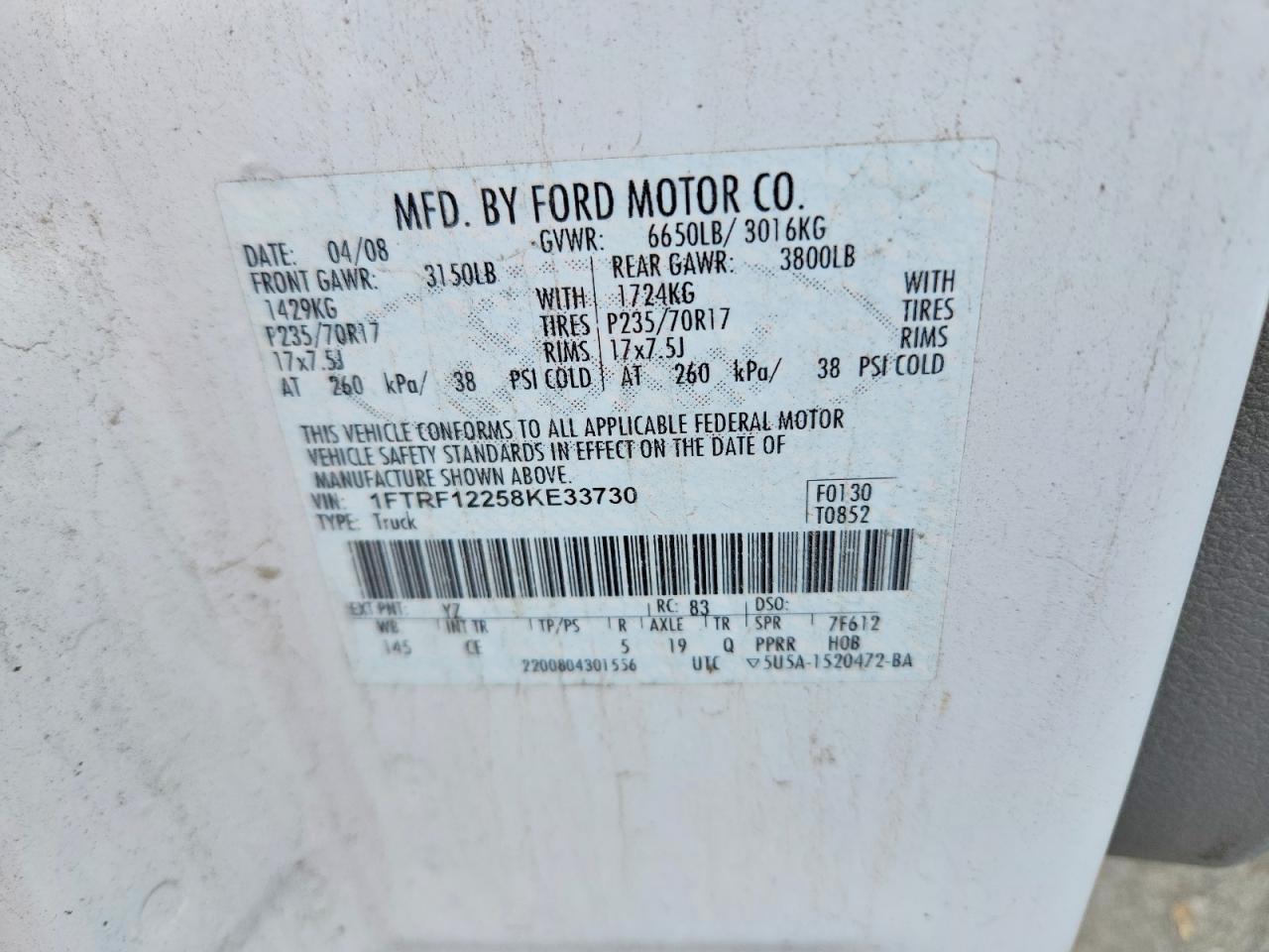 2008 FORD F150 photo 34