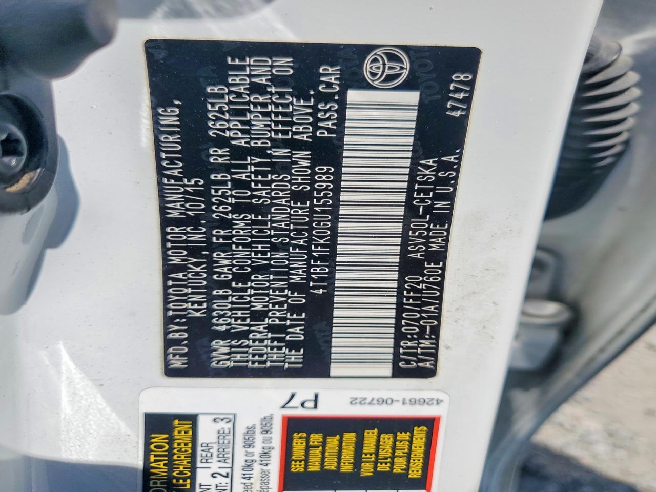 2016 TOYOTA CAMRY SE photo 23
