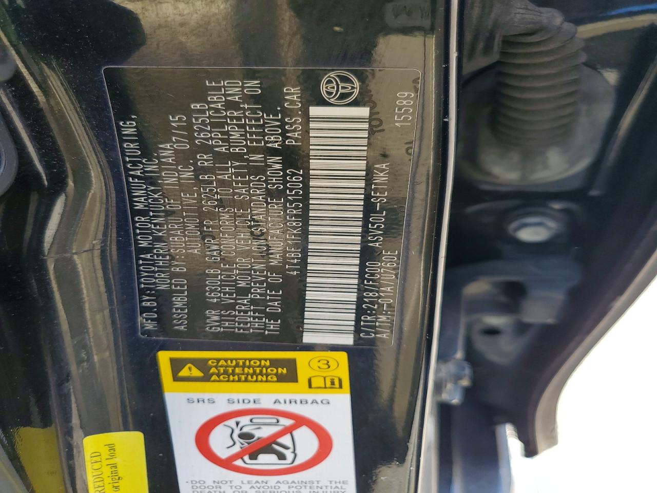 2015 TOYOTA CAMRY LE photo 23