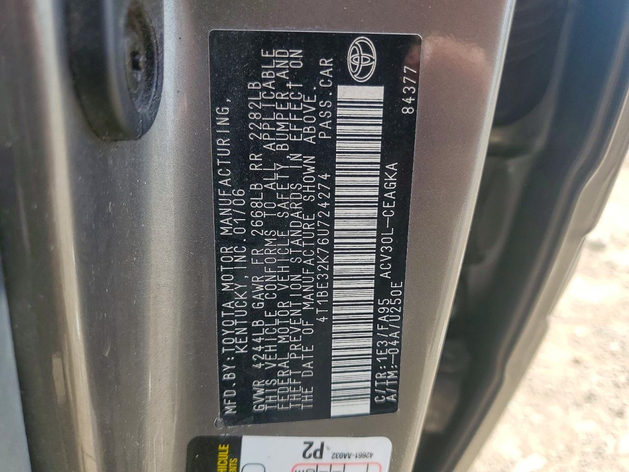 2006 TOYOTA CAMRY XLE photo 23