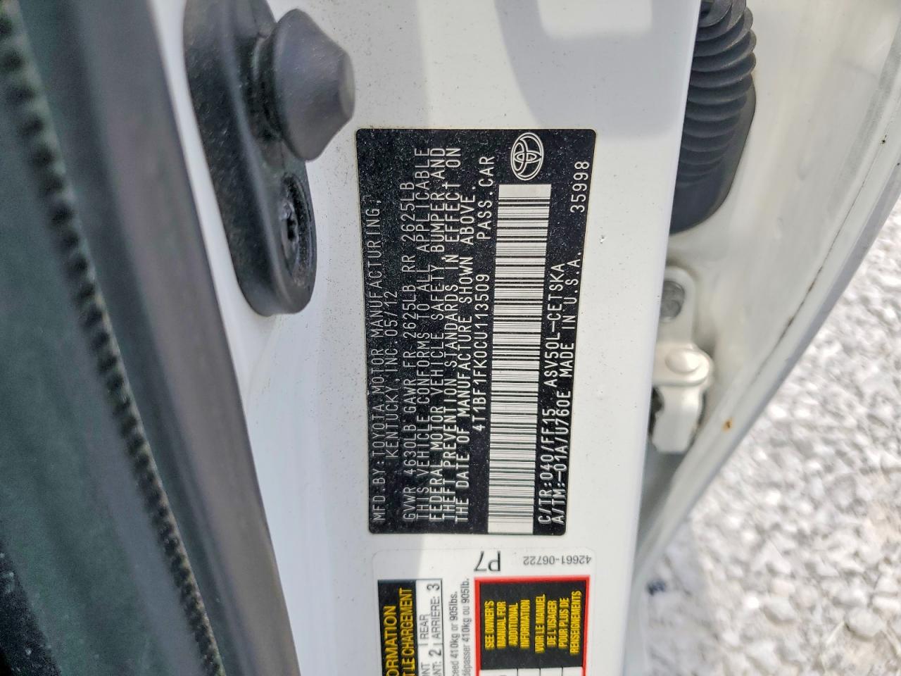 2012 TOYOTA CAMRY SE photo 34