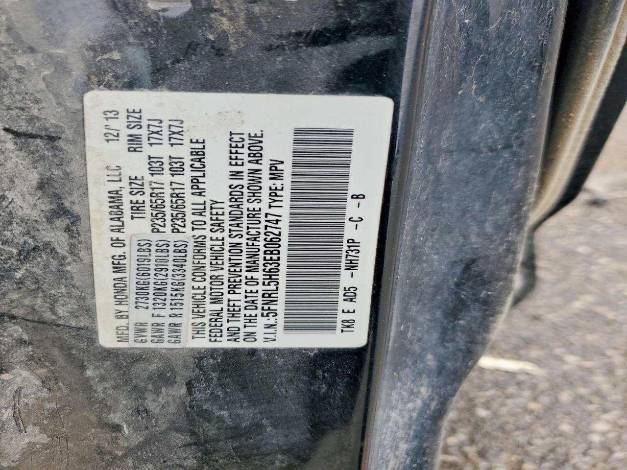 2014 HONDA ODYSSEY EXL photo 37