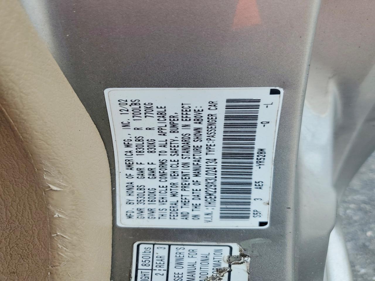 2003 HONDA CIVIC EX photo 12