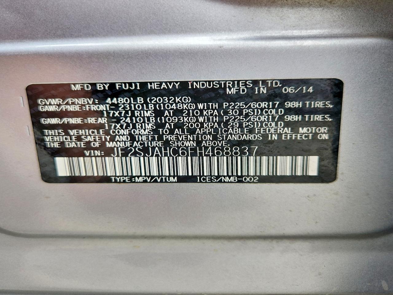 2015 SUBARU FORESTER 2.5I LIMITED photo 25