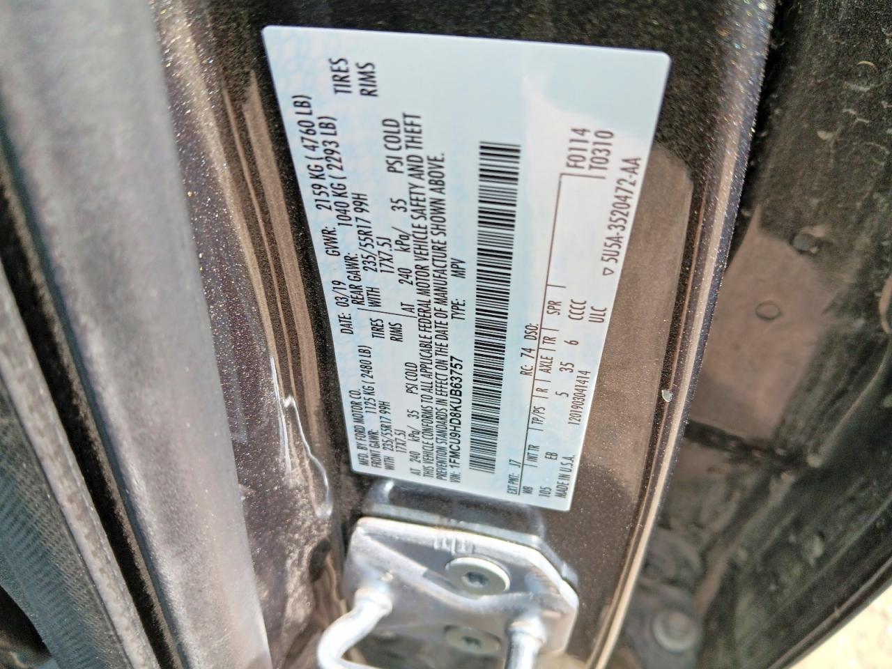 2019 FORD ESCAPE SEL photo 23