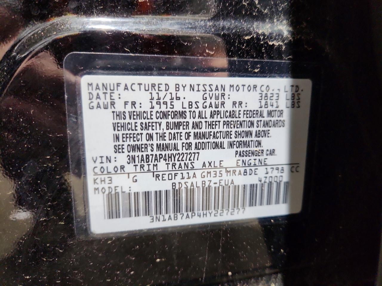 2017 NISSAN SENTRA S photo 34