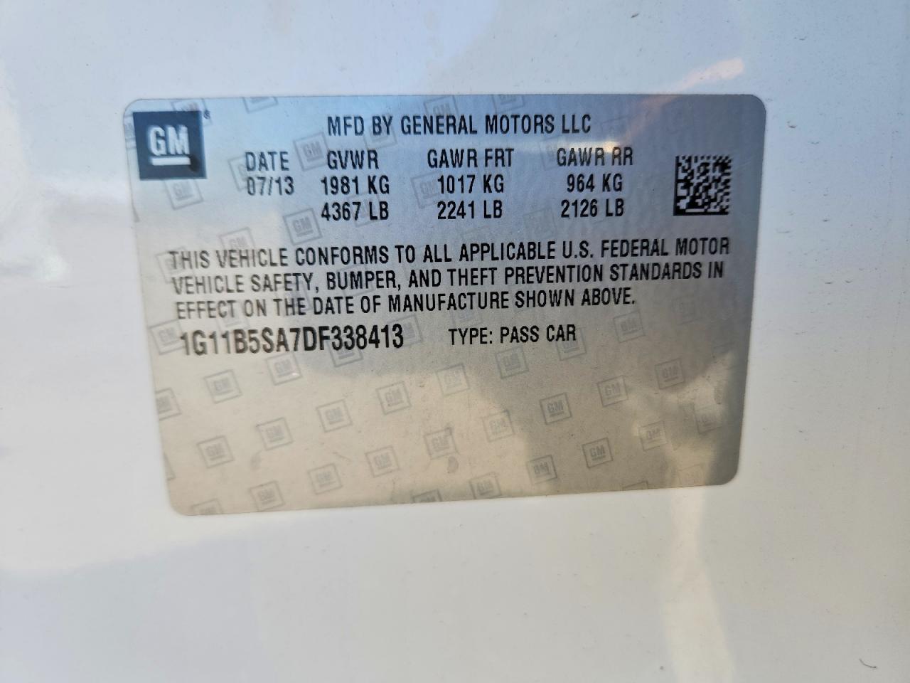 2013 CHEVROLET MALIBU LS photo 23