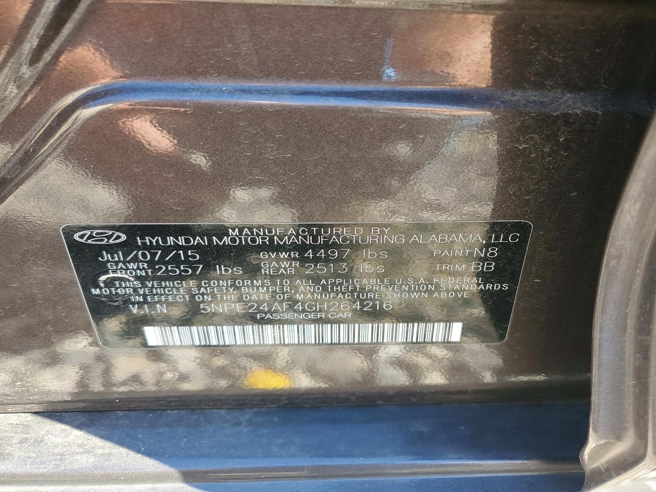 2016 HYUNDAI SONATA SE photo 34