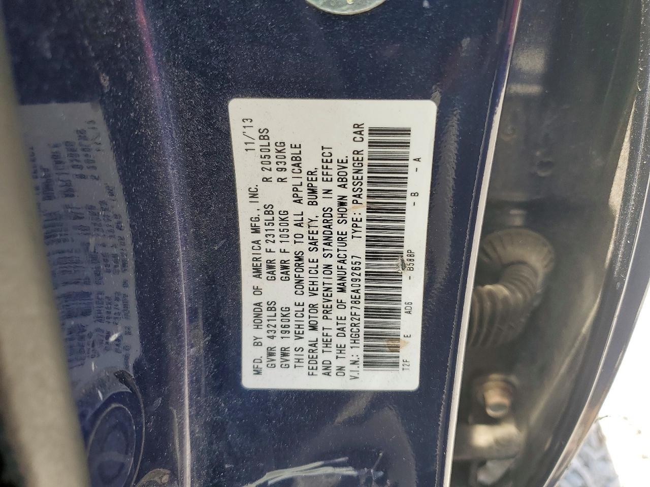 2014 HONDA ACCORD EX photo 25