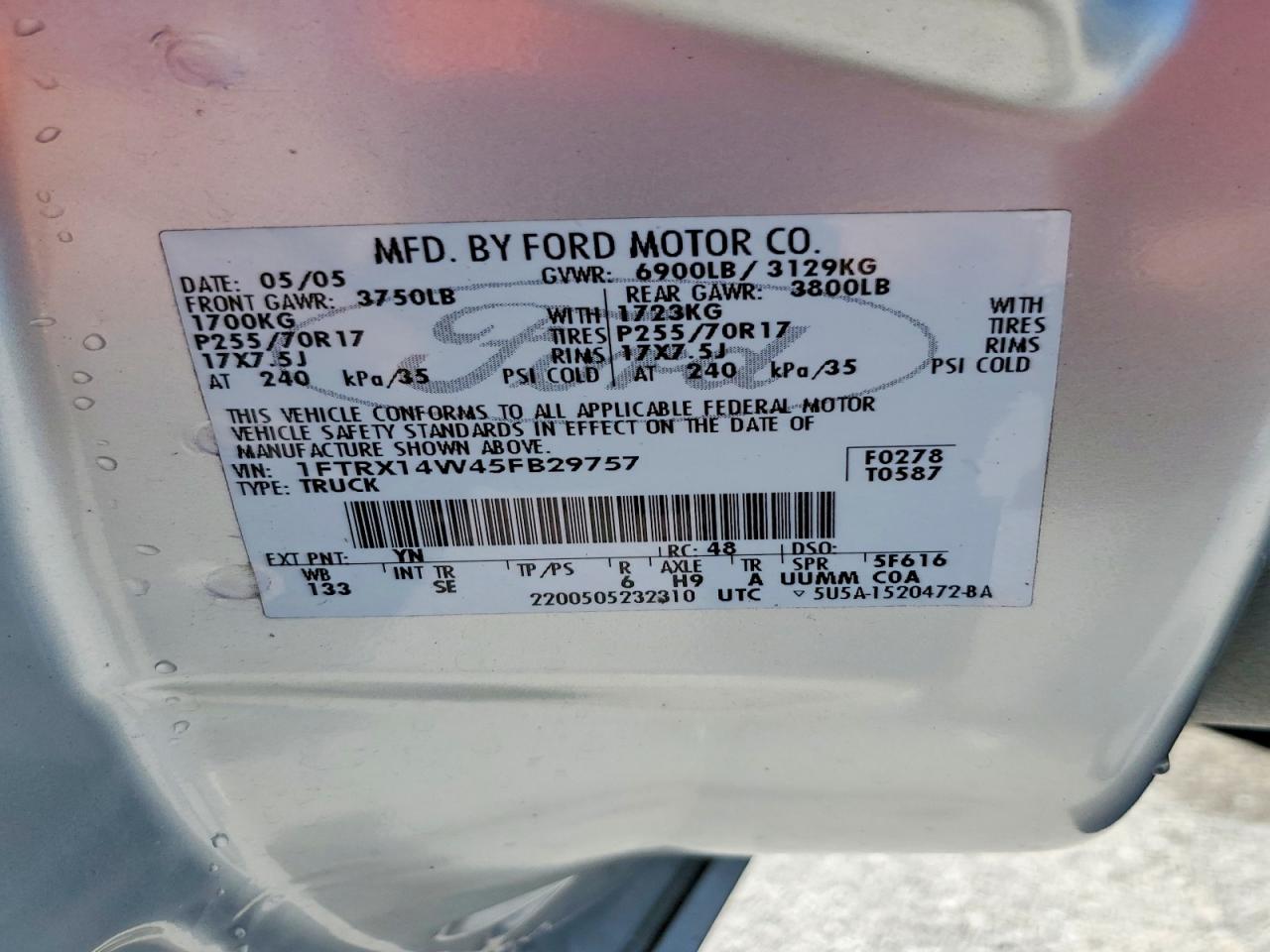 2005 FORD F150 photo 34