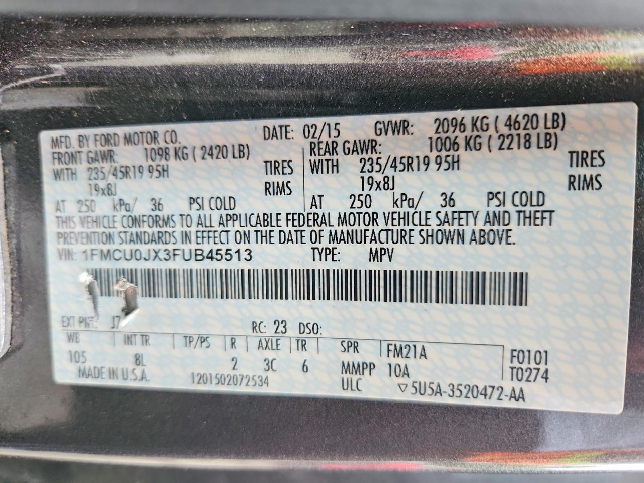 2015 FORD ESCAPE TITANIUM photo 25