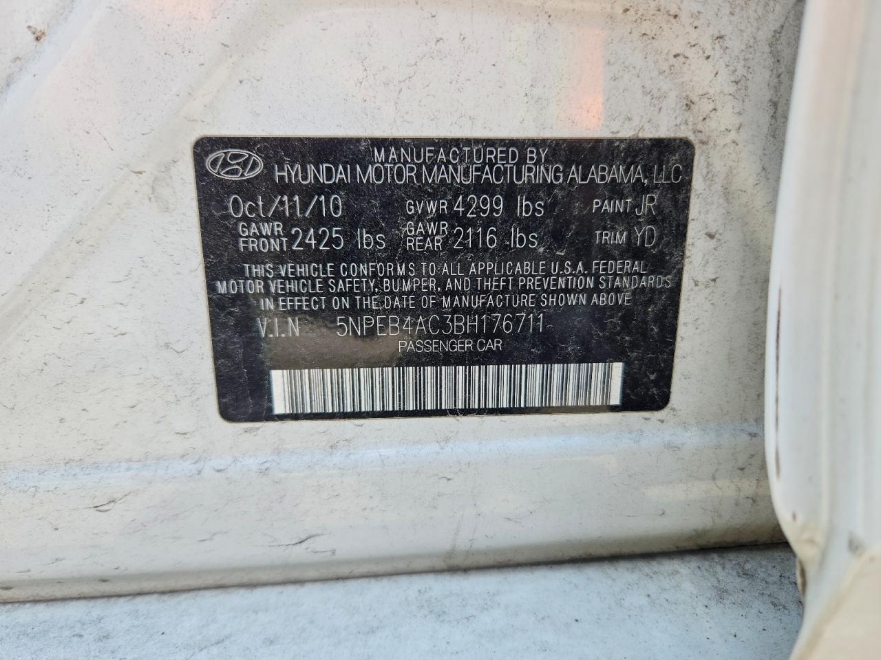 2011 HYUNDAI SONATA GLS photo 23