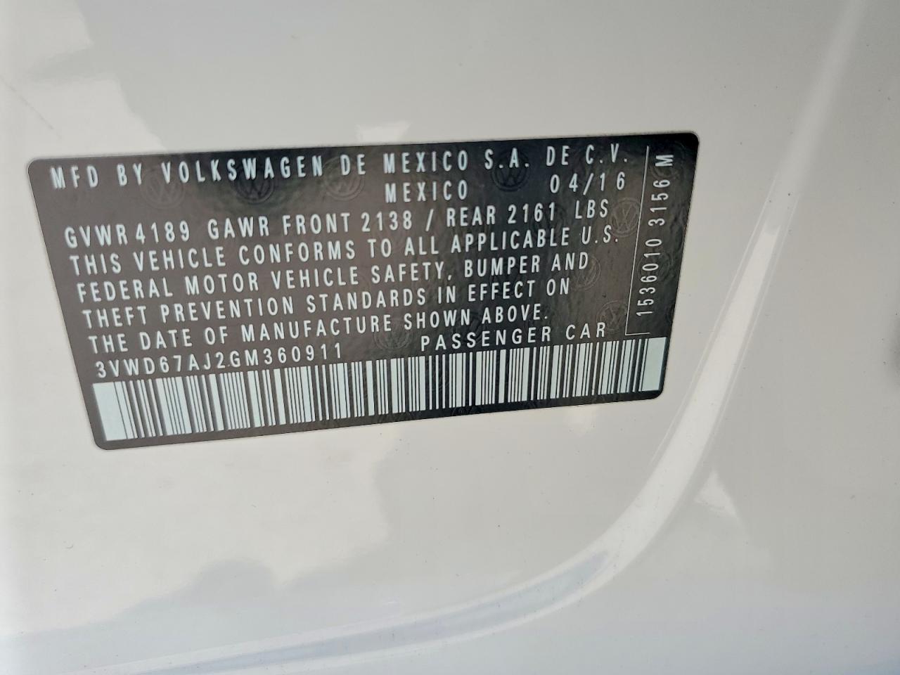 2016 VOLKSWAGEN JETTA SE photo 37