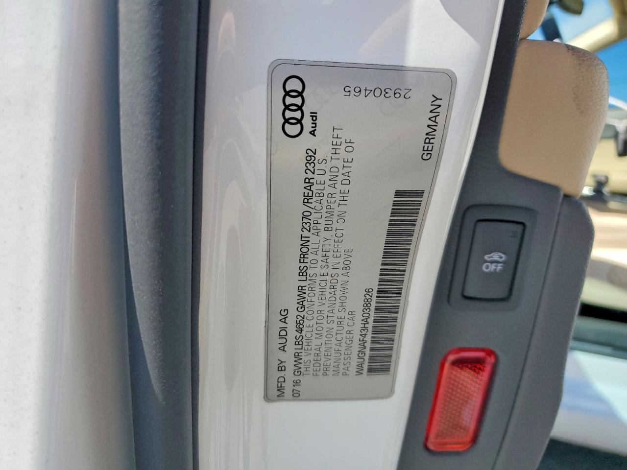 2017 AUDI A4 PREMIUM photo 23