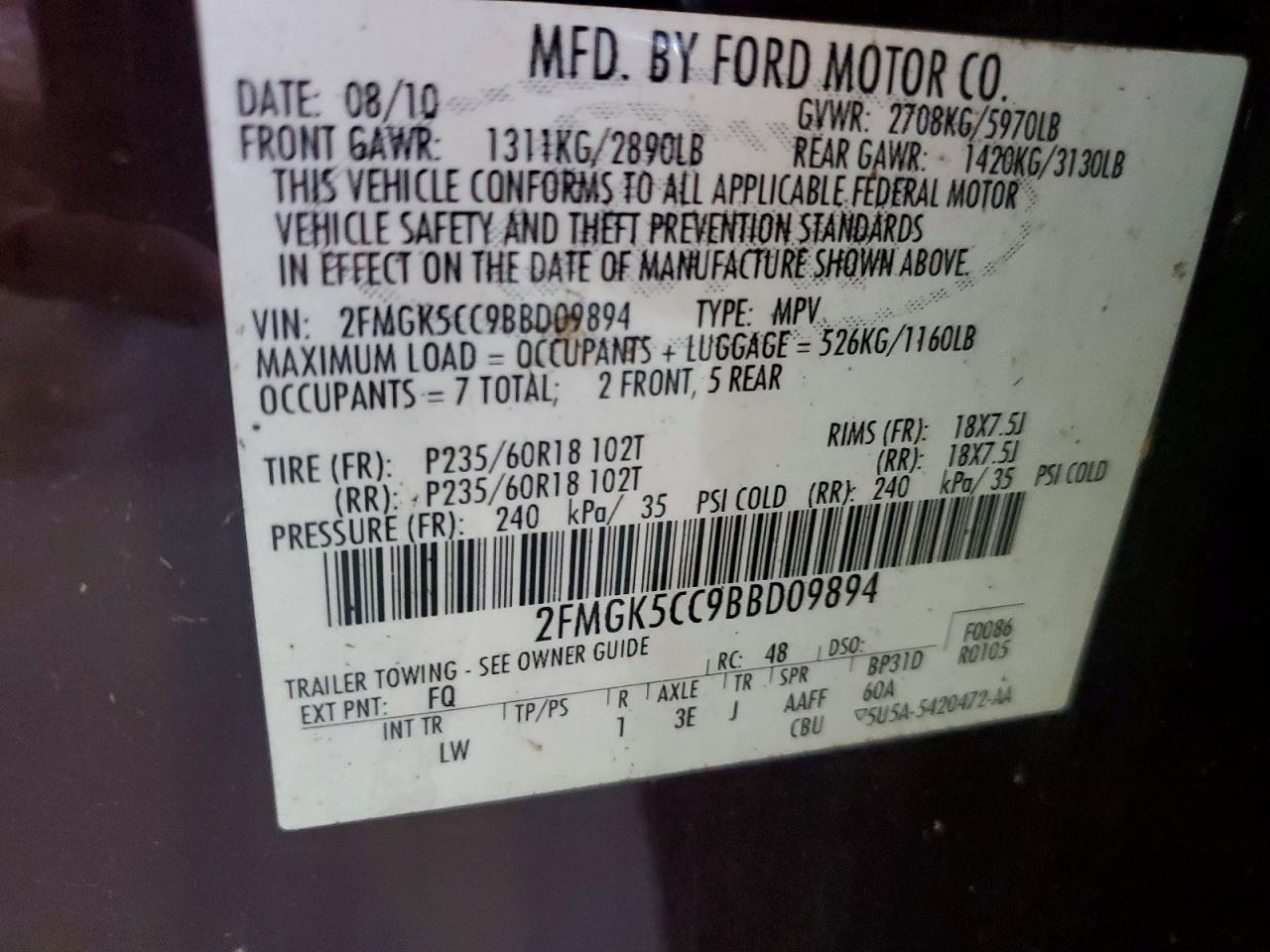 2011 FORD FLEX SEL photo 25