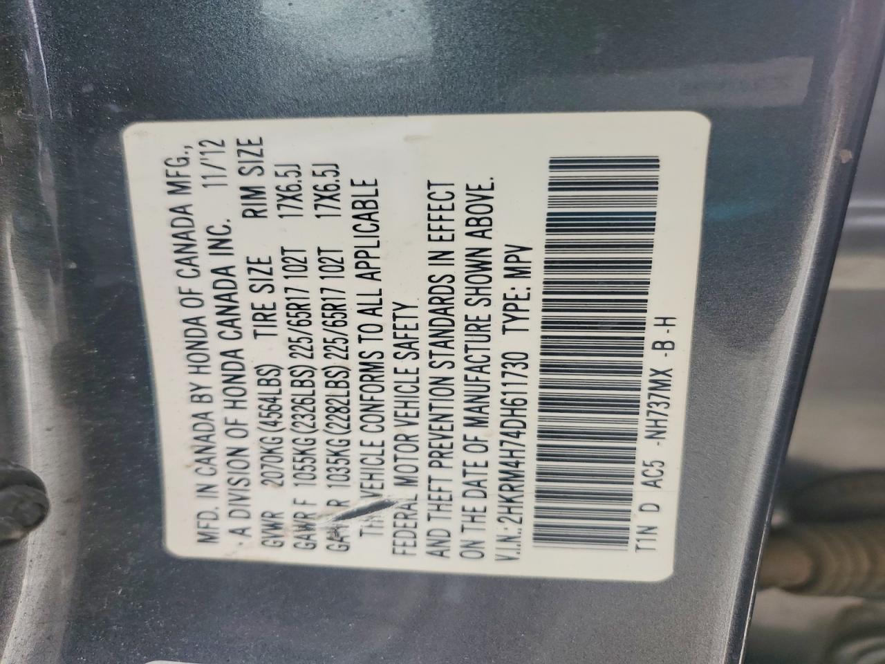 2013 HONDA CR-V EXL photo 40