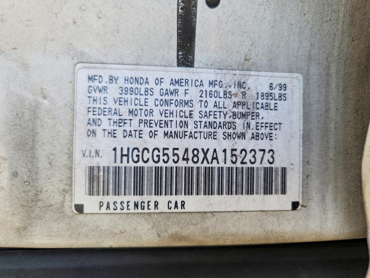 1999 HONDA ACCORD LX photo 23