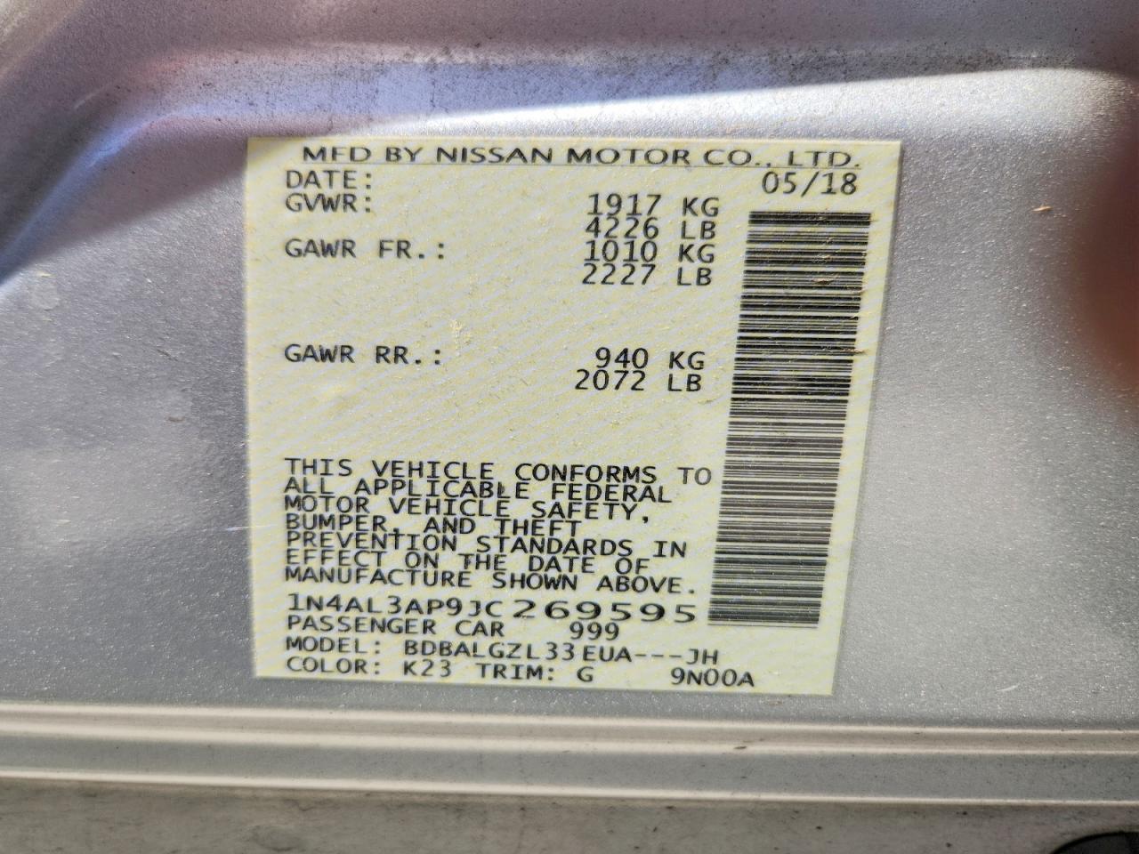 2018 NISSAN ALTIMA 2.5 S photo 37