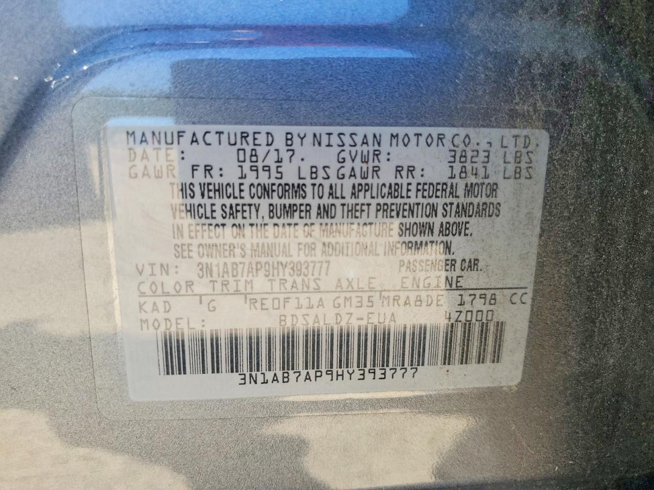 2017 NISSAN SENTRA SV photo 37