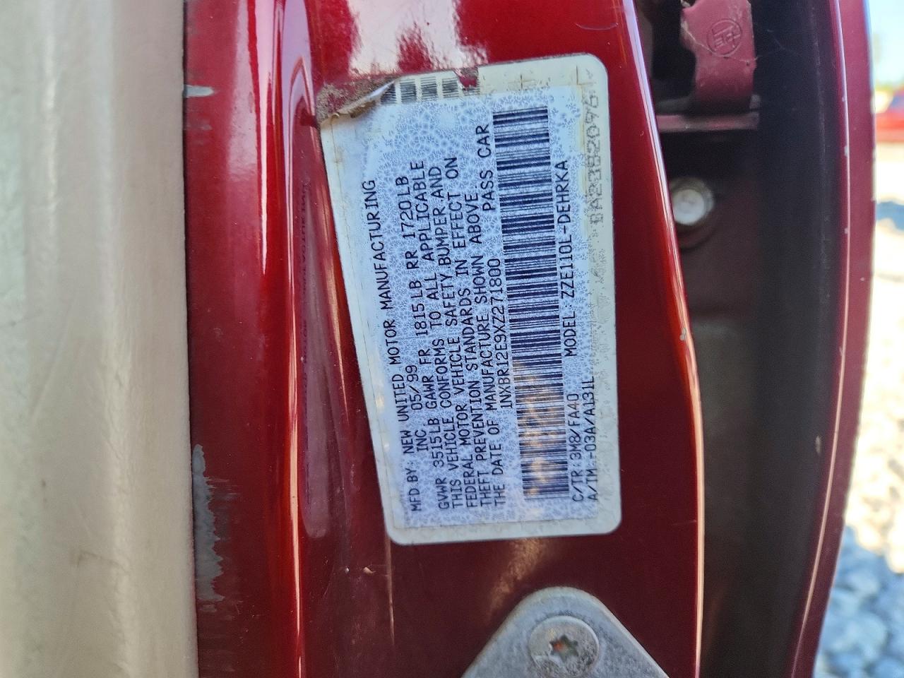 1999 TOYOTA COROLLA VE photo 23