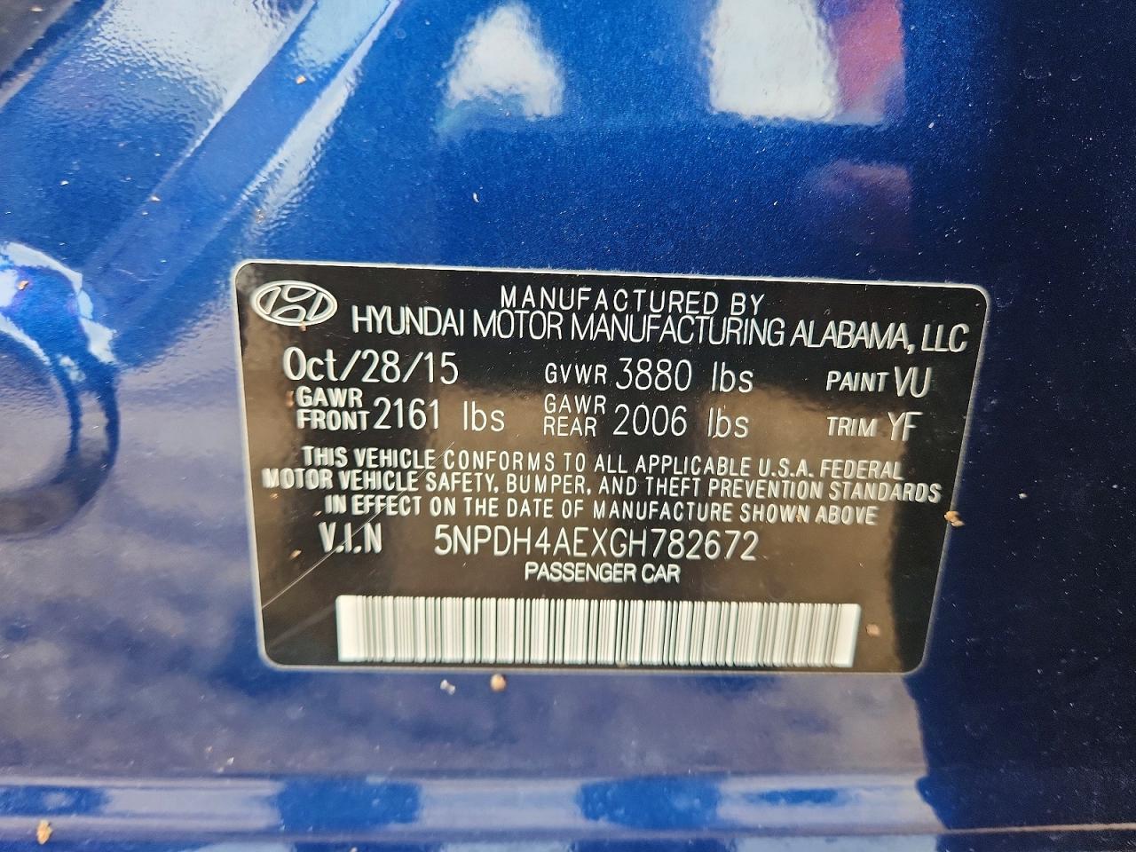2016 HYUNDAI ELANTRA SE photo 12