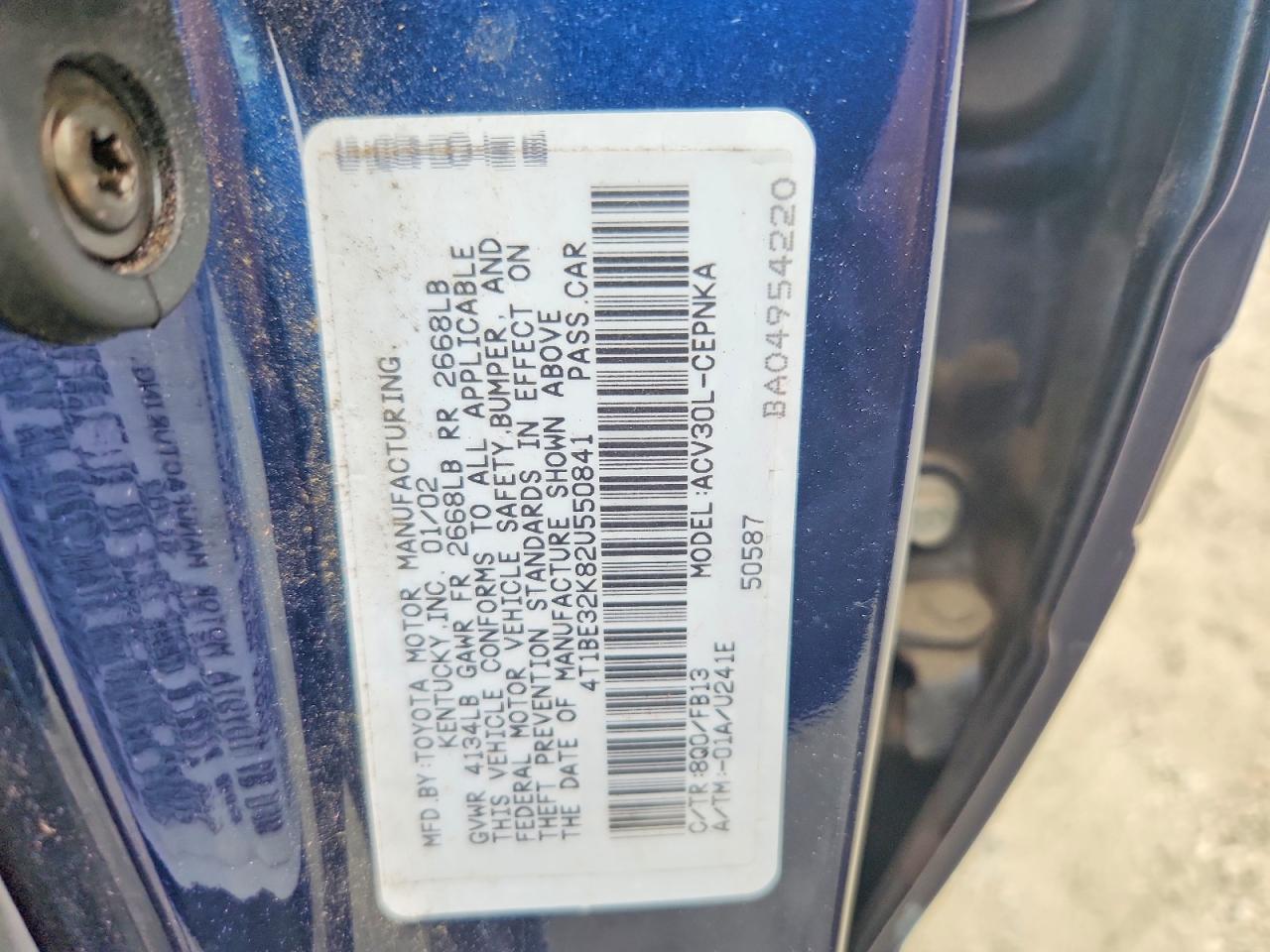 2002 TOYOTA CAMRY LE photo 23