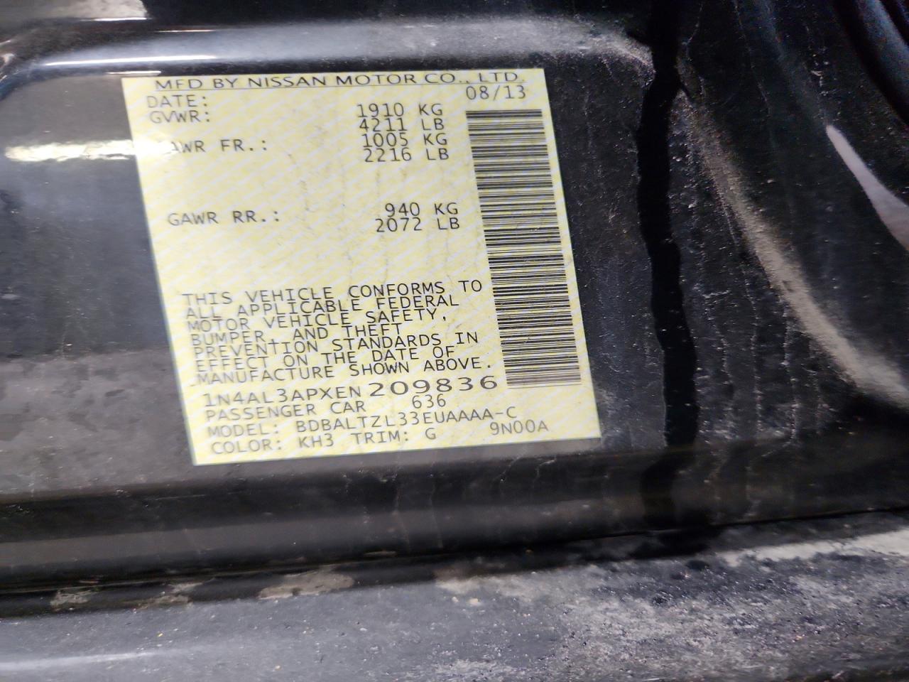 2014 NISSAN ALTIMA 2.5 photo 25