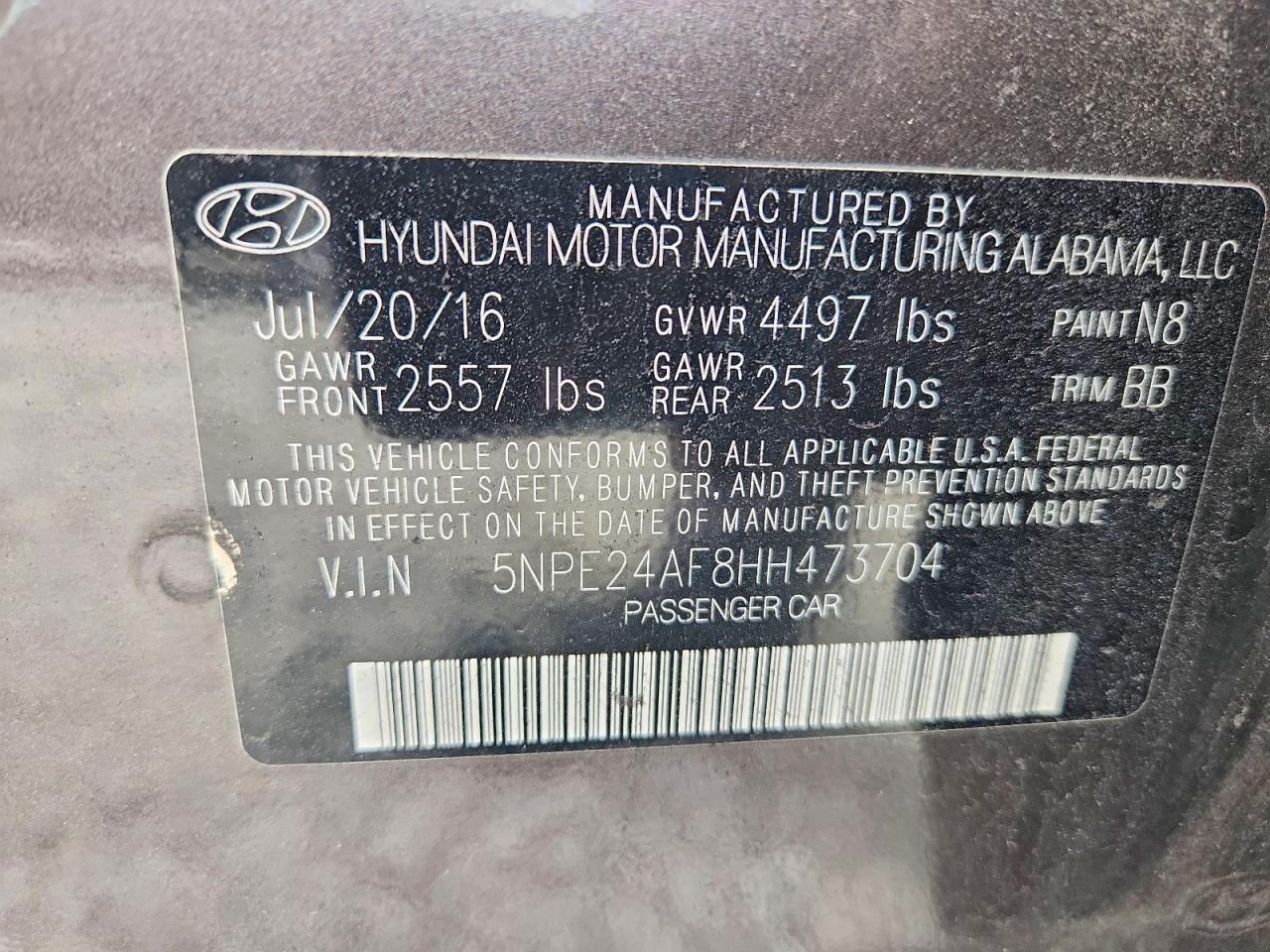 2017 HYUNDAI SONATA SE photo 12