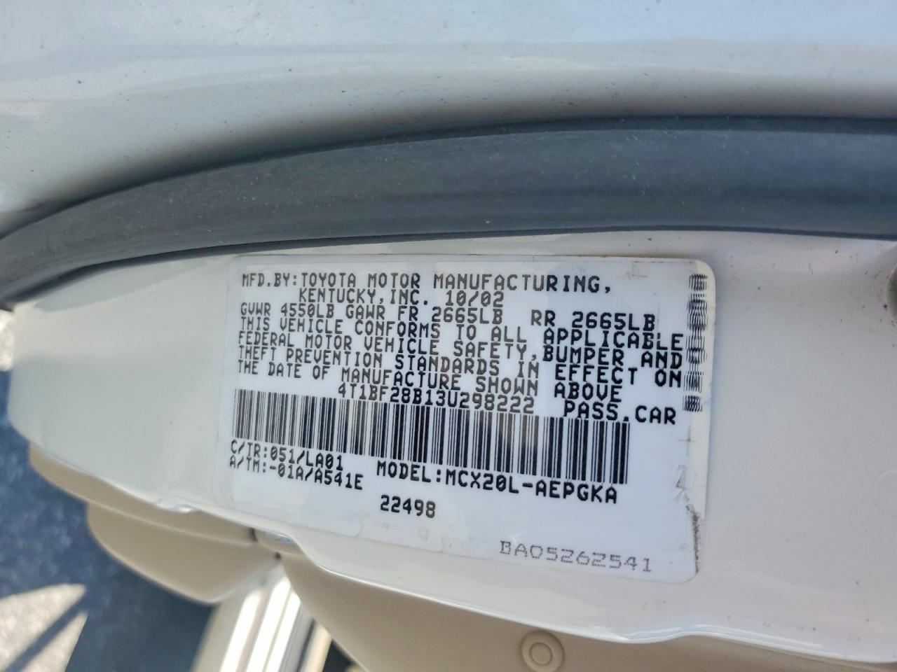 2003 TOYOTA AVALON XLS photo 12