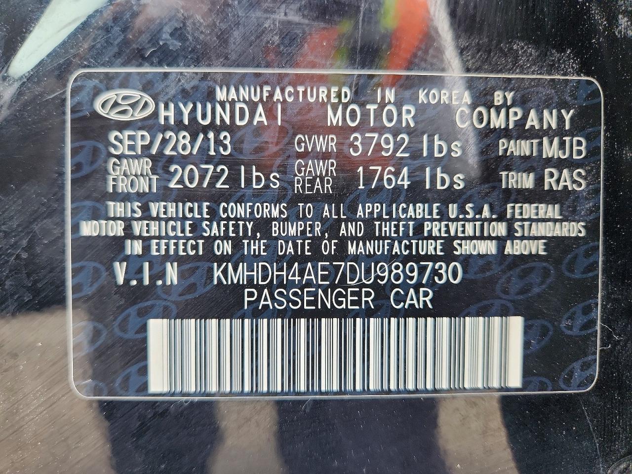 2013 HYUNDAI ELANTRA LIMITED photo 12