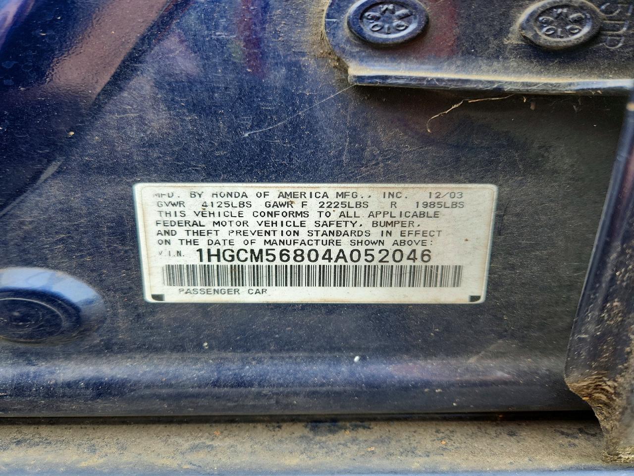 2004 HONDA ACCORD EX photo 23